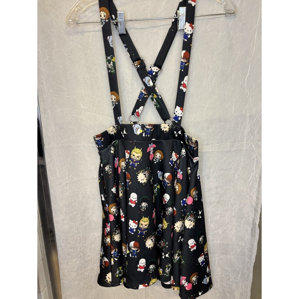 Hot Topic My Hero Academia Hello Kitty Suspenders Mini Skater Skirt Women's M